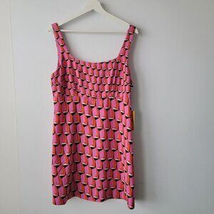 Diane Von Furstenberg X Target 90s Shift Pink Modern Geo Mini Dress size 12